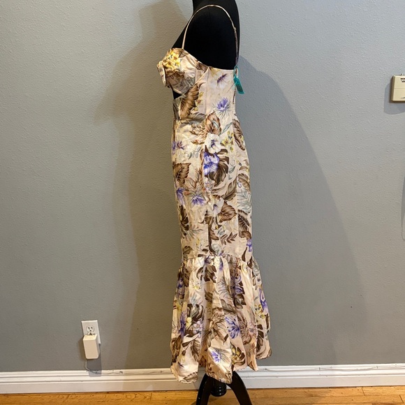 Zimmermann COCO TIE FRONT MIDI LINEN DRESS AU 1= US 6 NWOT - Picture 14 of 17